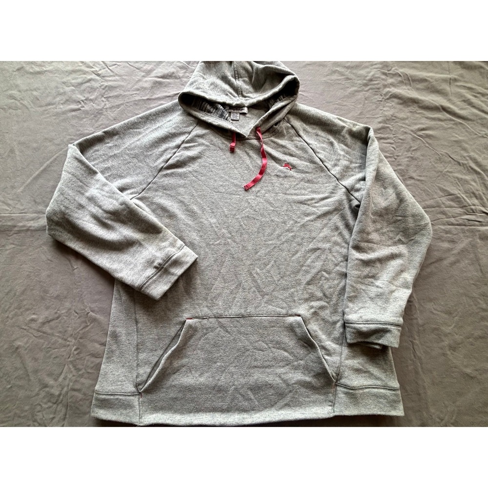 Tommy Bahama Mens LT Large Tall Heathered Grey Raglan Pullover Hoodie